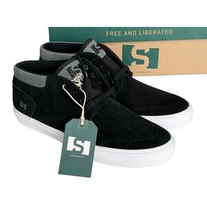 State Albany Men's Size 10.5 Sneakers Mids Skate Shoes Black Suede Deadstock